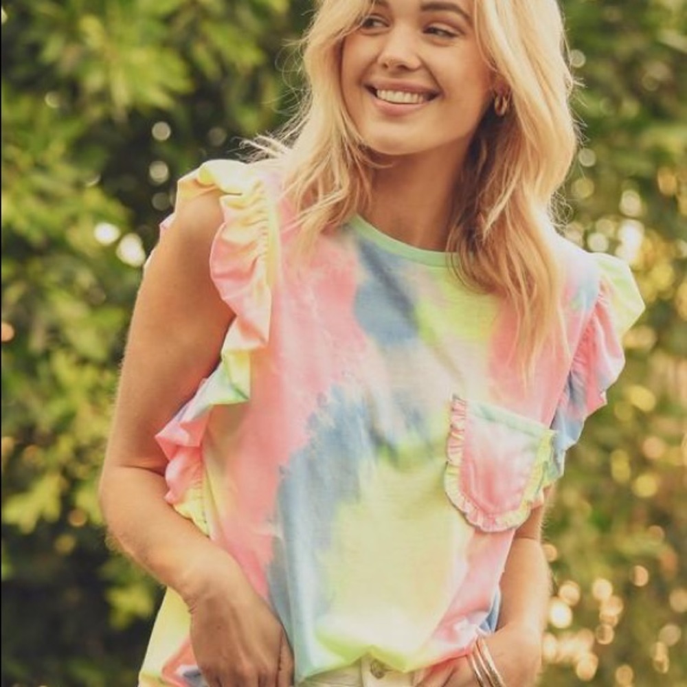 Ruffle Tie Dye tank